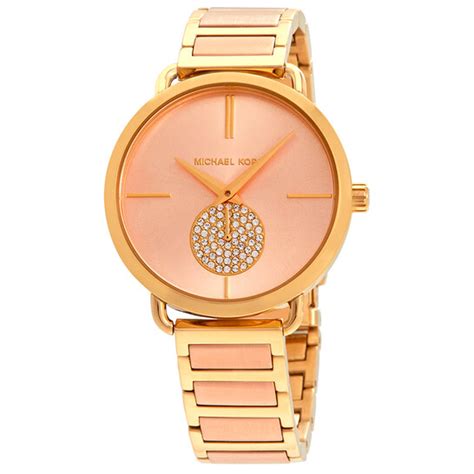 michael kors mk3706|Michael Kors Portia Rose Sunray Dial Ladies Two Tone Watch .